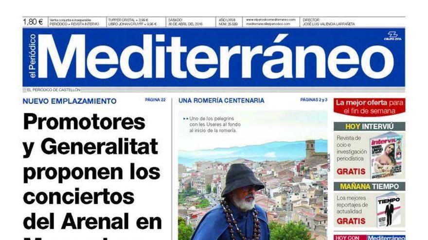 Promotores y Generalitat proponen los conciertos del Arenal en el Mercaplaya, en la portada de Mediterráneo