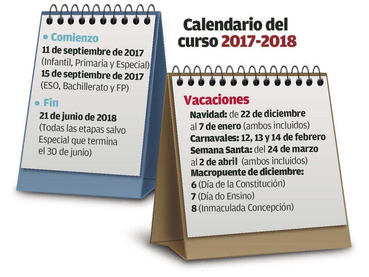 El próximo curso escolar empezará el 11 de septiembre y acabará el 21 ...