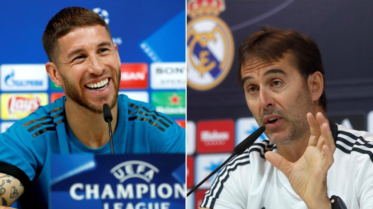 Sergio Ramos y Julen Lopetegui, capitán y entrenador del Real Madrid, respectivamente