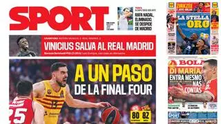 La victoria del Barça en Grecia, Vinicius acerca el Madrid a la final, en las portadas