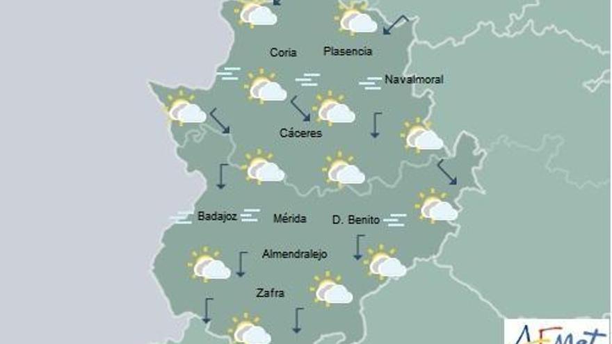 Cielo poco nuboso y temperaturas sin cambios significativos