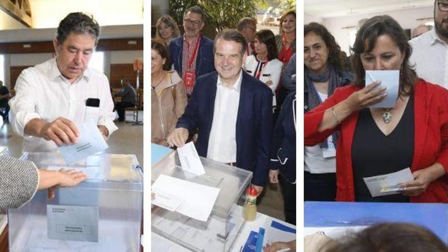 Núñez Feijóo, Lores, Caballero, Miranda y Vázquez ejercen su derecho al voto.