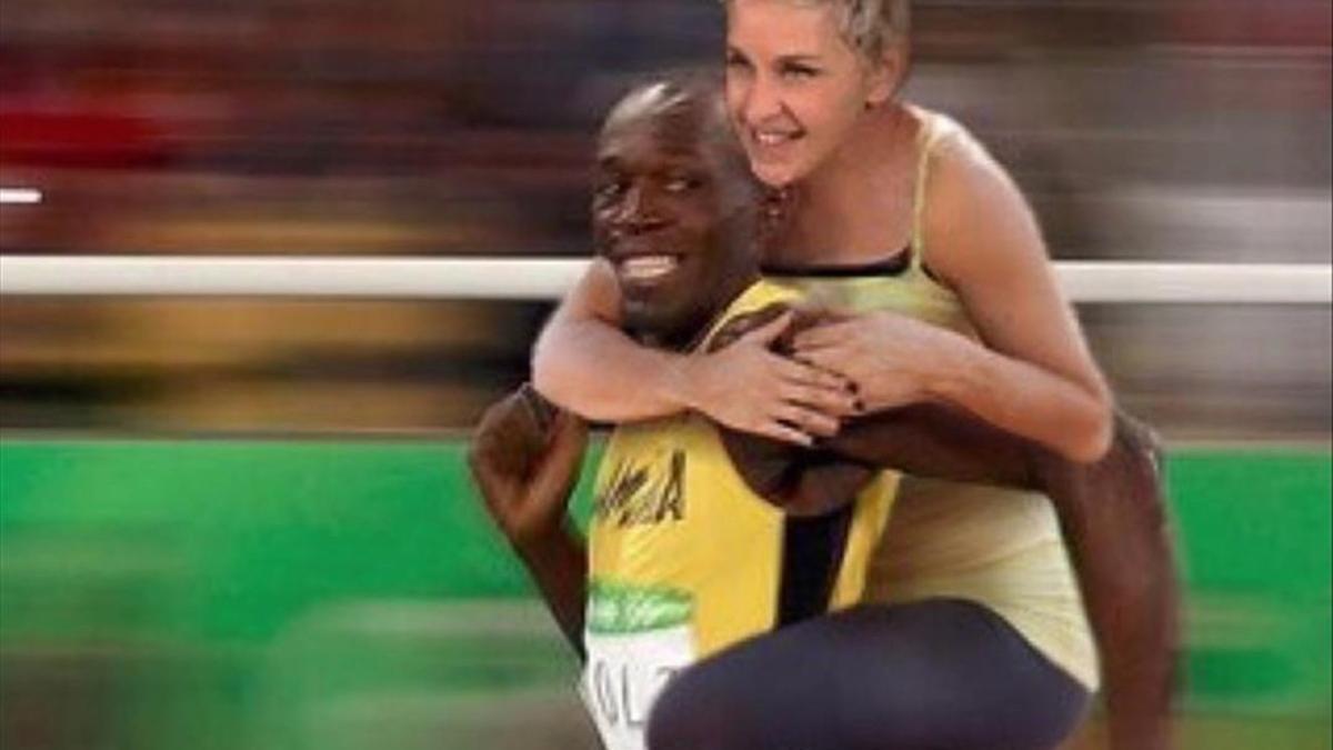 Ellen DeGeneres, acusada de racista por un meme con Usain Bolt
