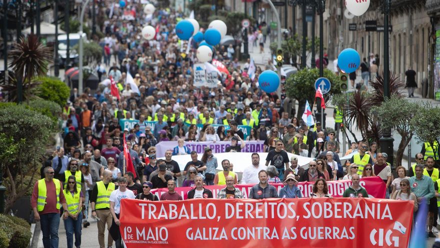 La manifestación del 1º de mayo de la CIG en Vigo, en imágenes