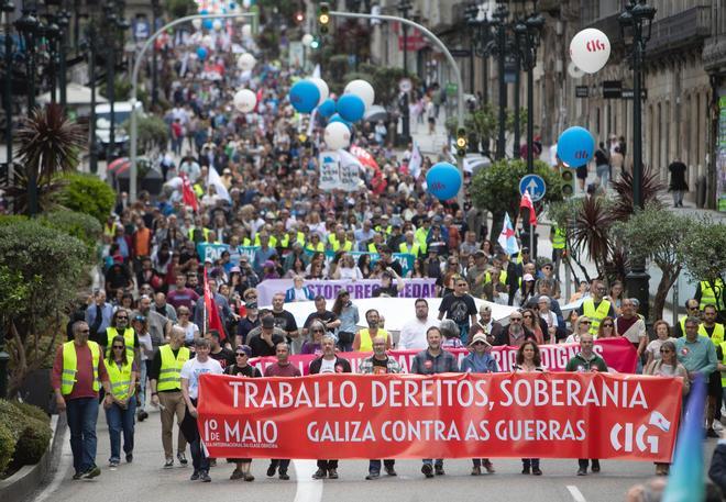 La manifestación del 1º de mayo de la CIG en Vigo, en imágenes