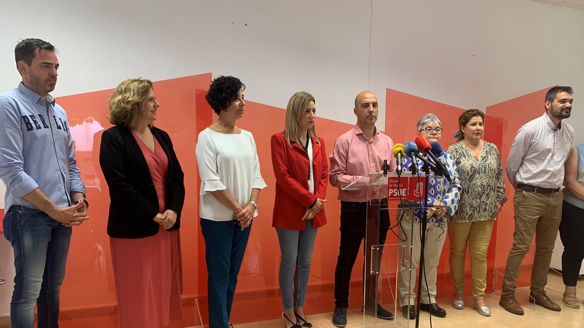 Rueda de prensa del PSOE de Molina, esta mañana.