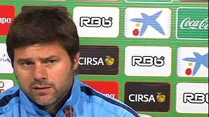 L’entrenador de l’Espanyol, Mauricio Pochettino, en la roda de premsa posterior a l’empat.