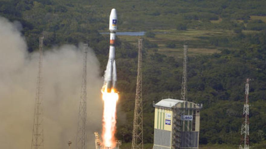 Imagen del lanzamiento del cohete Soyuz.