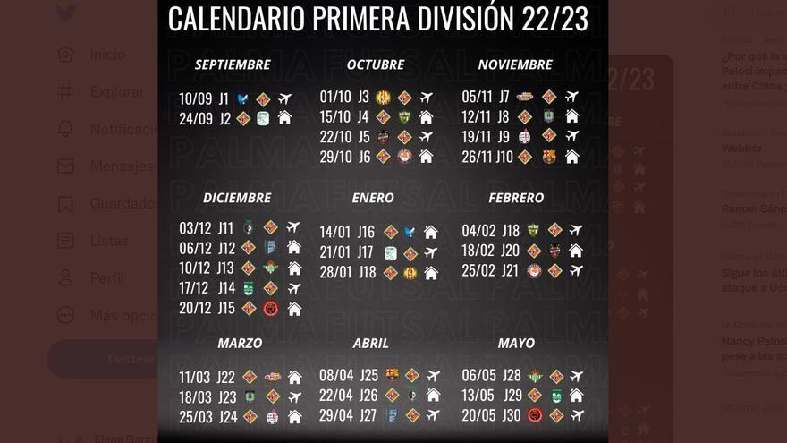 El Palma Futsal debuta el 10 de septiembre ante el Manzanares