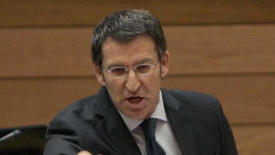 El presidente de la Xunta, ayer en el Parlamento gallego.