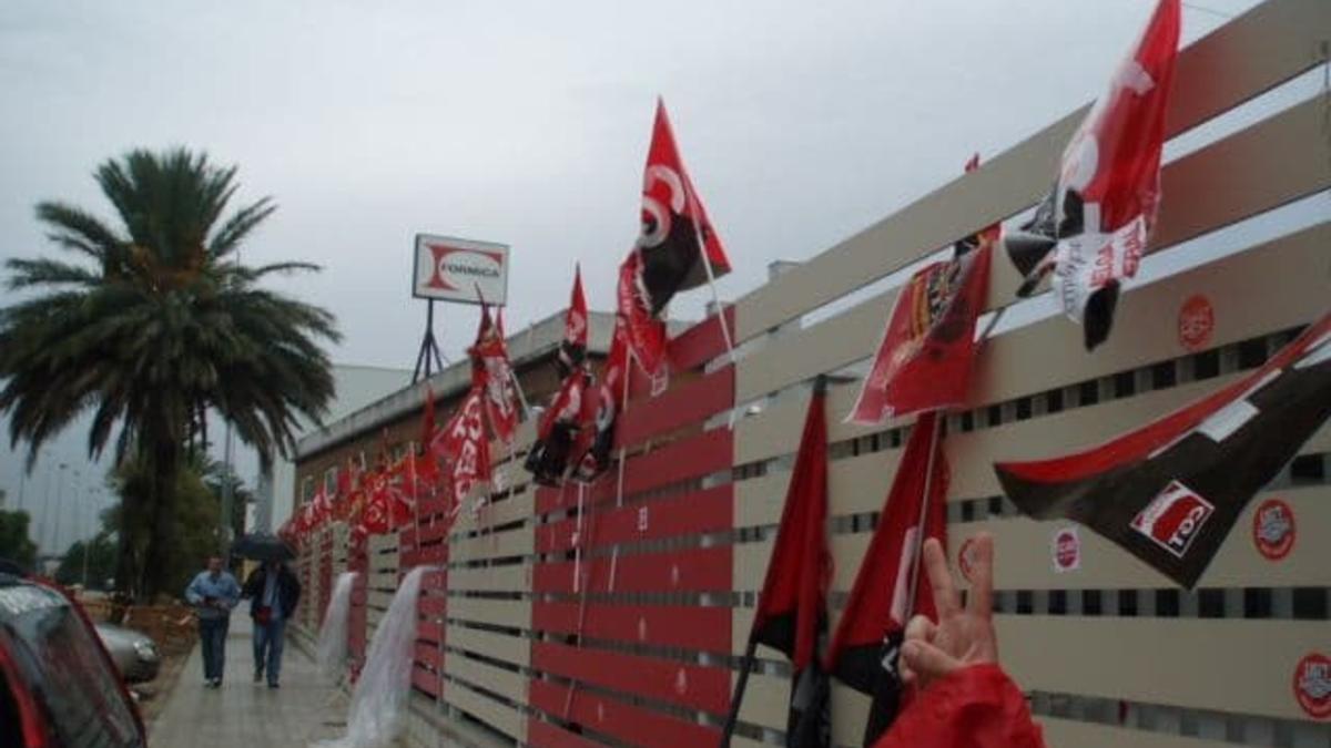 Una protesta en la planta de Formica, en una imagen de archivo.