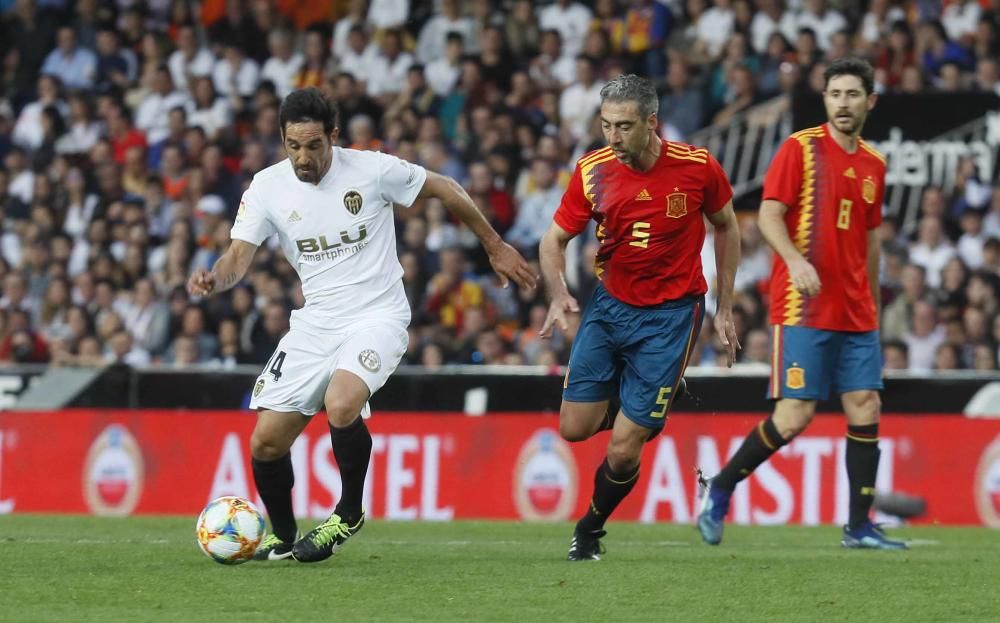 El partido Leyendas del Valencia CF - Selección Española