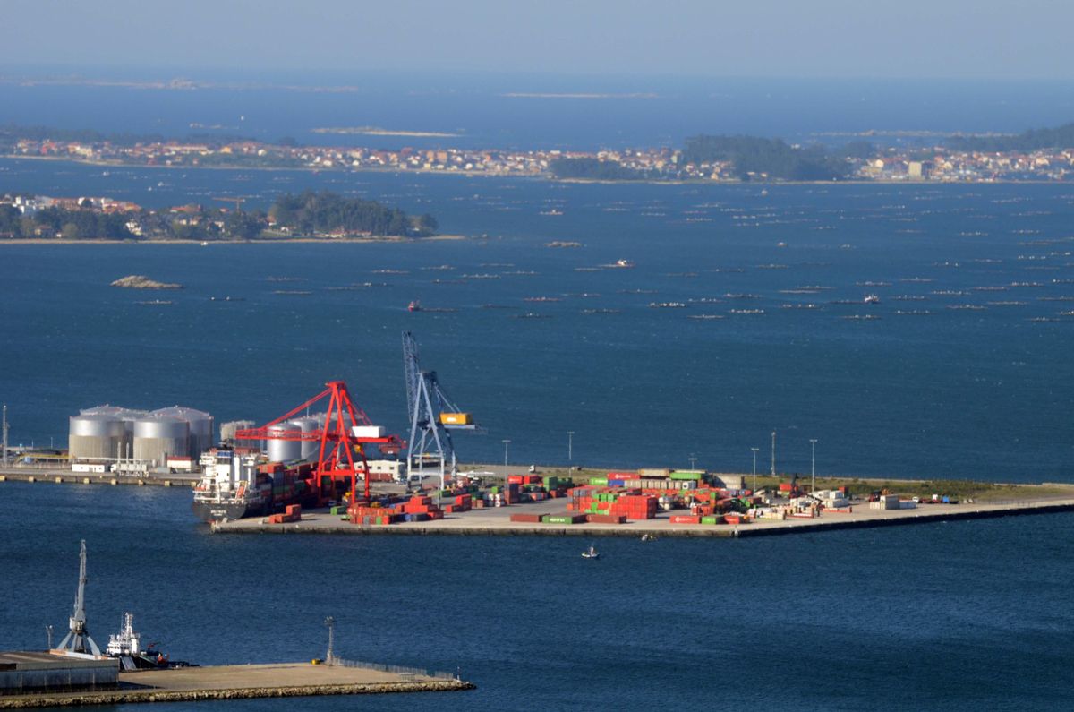 La terminal de contenedores que opera Boluda, en Vilagarcía.