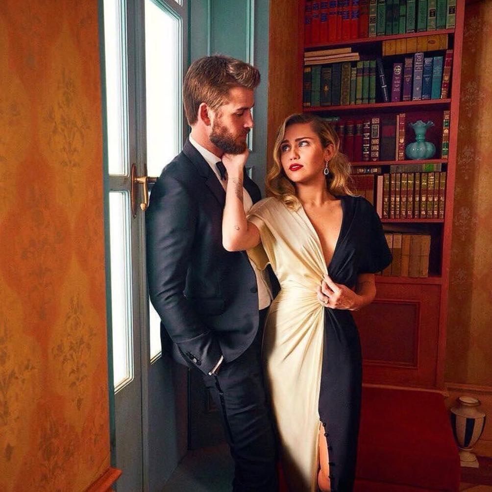 Miley Cyrus y Liam Hemsworth, en una foto del mes de marzo