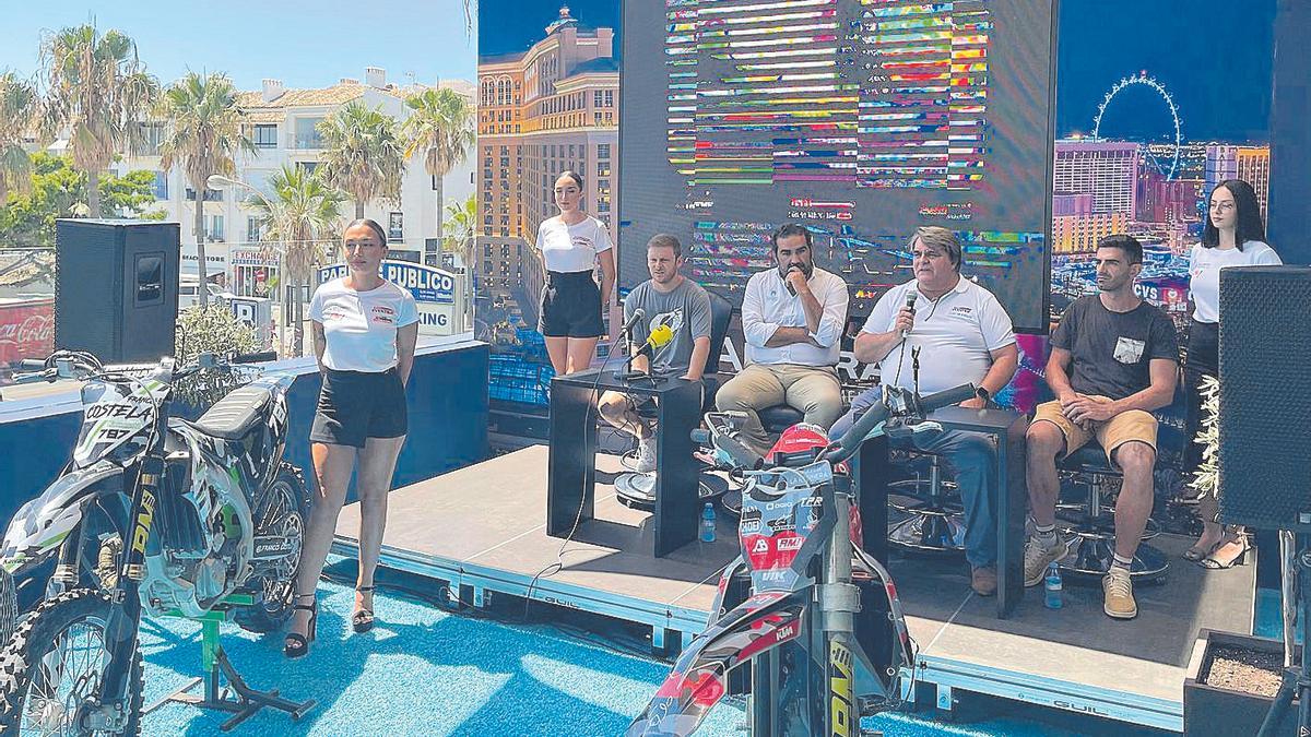 Imagen de la presentación de la XTreme World Series FMX este lunes en Marbella.