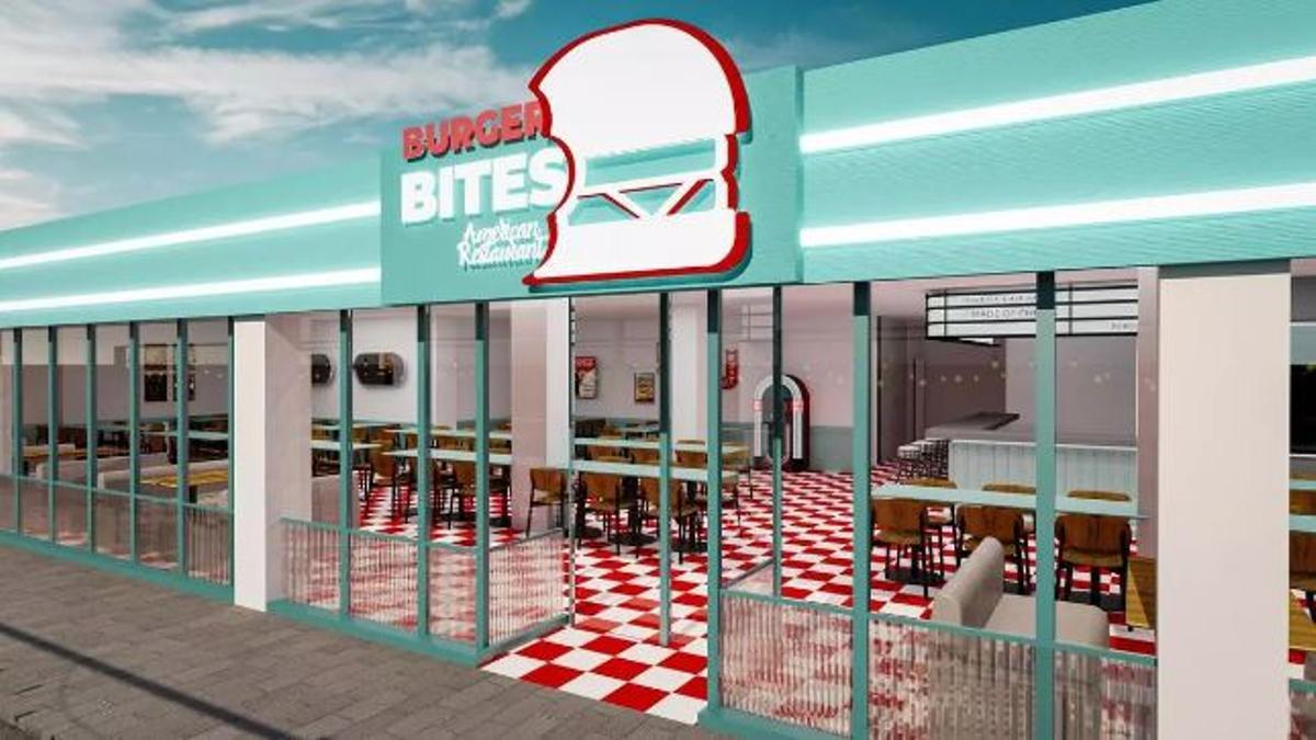 Imagen render del restaurante temático americano 'Burger Bites' /