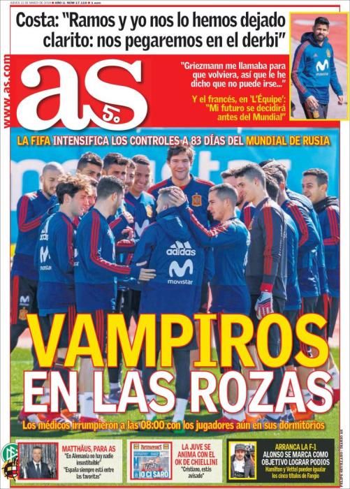 Portadas deportivas del jueves 22 de marzo