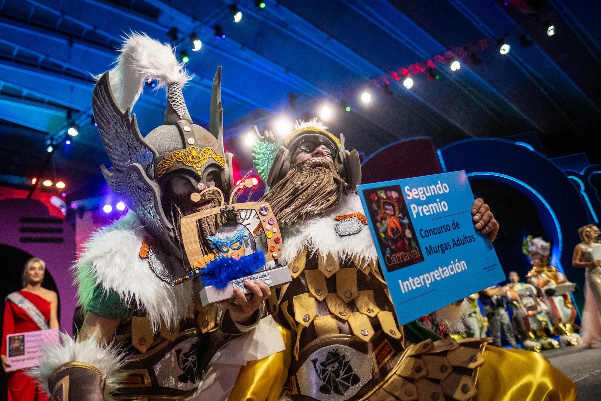 Entrega de premios de la final de Murgas Adultas del Carnaval de Santa Cruz de Tenerife