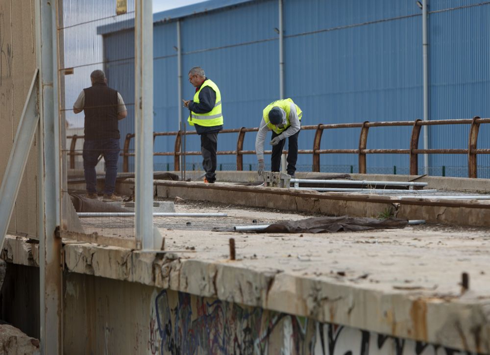 Inicio de las obras en el Pantalán del Port de Sagunt.