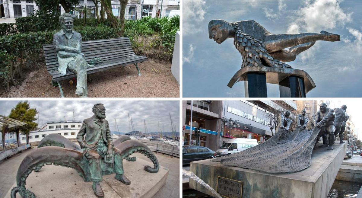 Estatuas significativas de la ciudad cuyos autores podrían ser candidatos a esculpir la imagen de Iago Aspas.