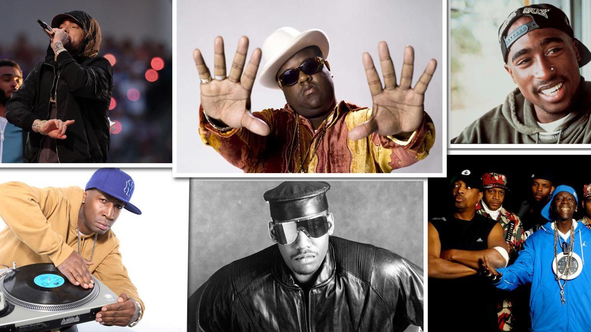 Eminem ,  Notorious B.I.G., 2Pac (Tupac Shakur), Grandmaster Flash,  Afrika Bambaataa y Public Enemy.