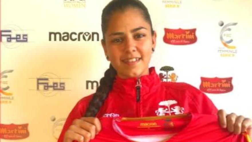 Marina Puebla, en la presentación como jugadora del Ravenna FC.