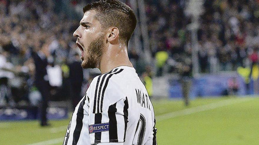 Morata celebra el gol logrado el miércoles ante el Sevilla.