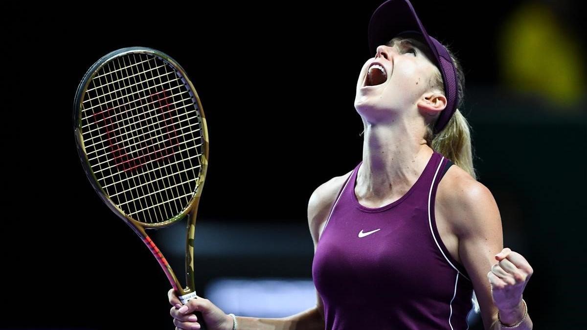 Elina Svitolina celebra con rabia su pase a la final tras derrotar a Kiki Bertens.