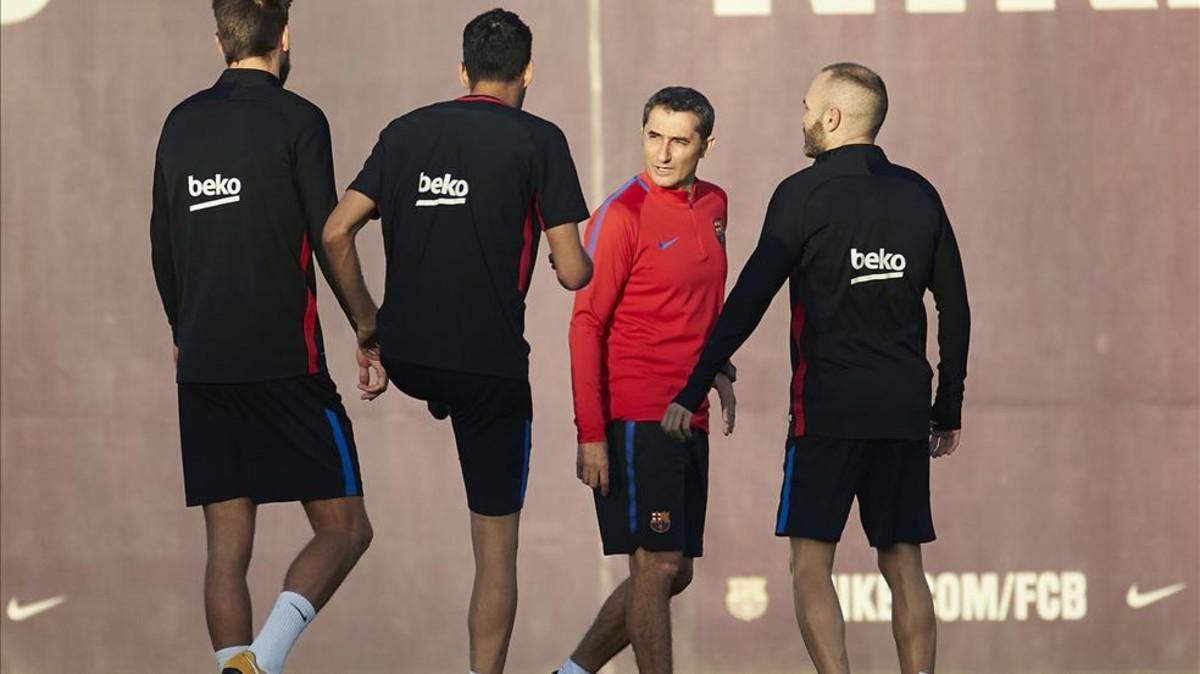 Valverde, en el último entrenamiento antes de recibir al Málaga