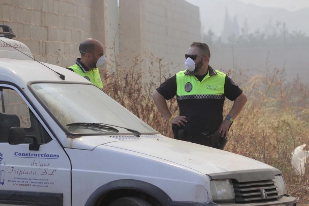 Incendio en una chatarrería de La Unión