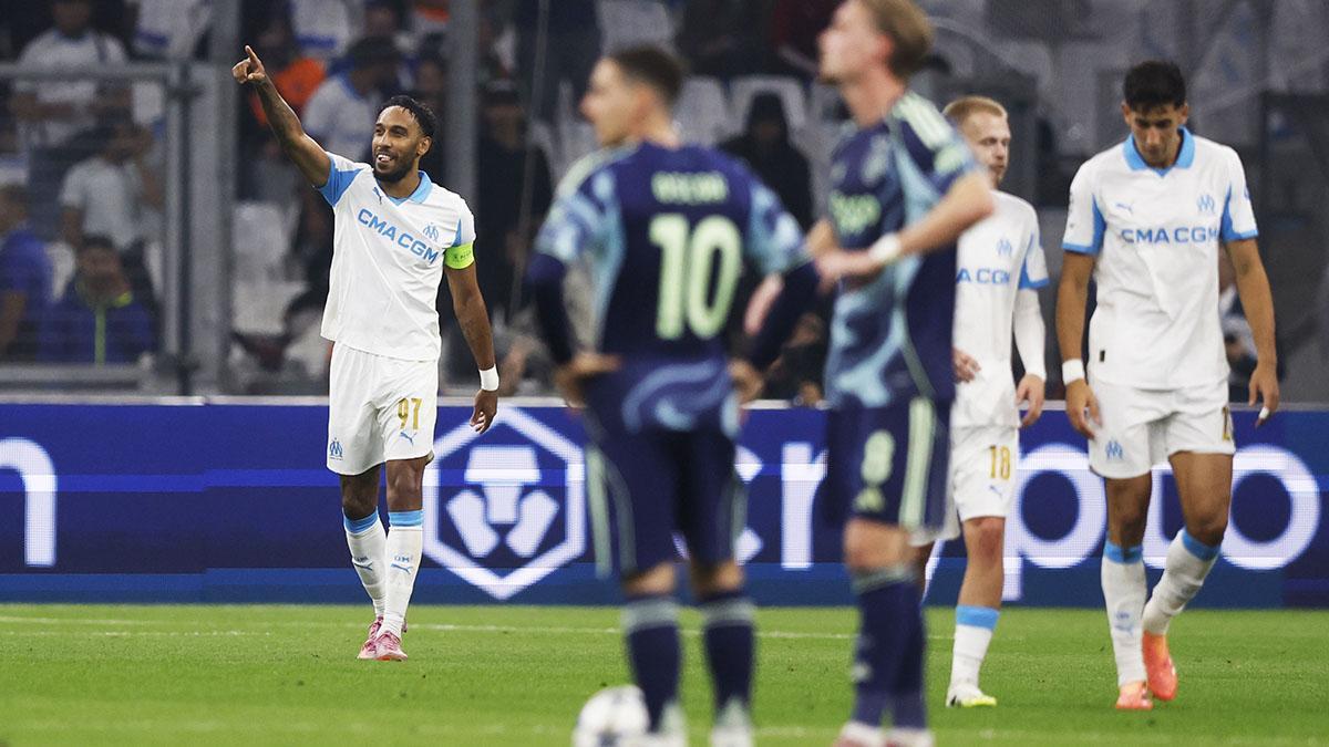 Olympique Marsella - Ajax: El gol de Pierre-Emerick Aubameyang