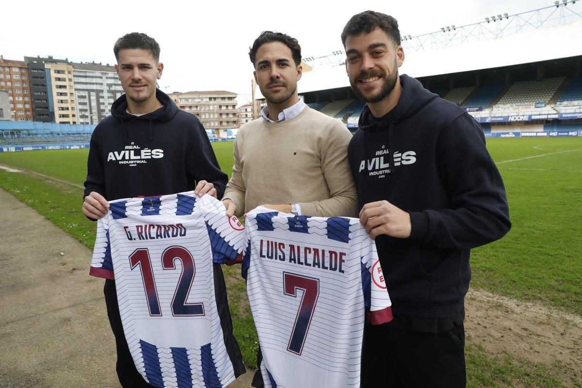 Ricardo Grigore, Miguel Linares y Luis Alcalde, en el Suárez Puerta