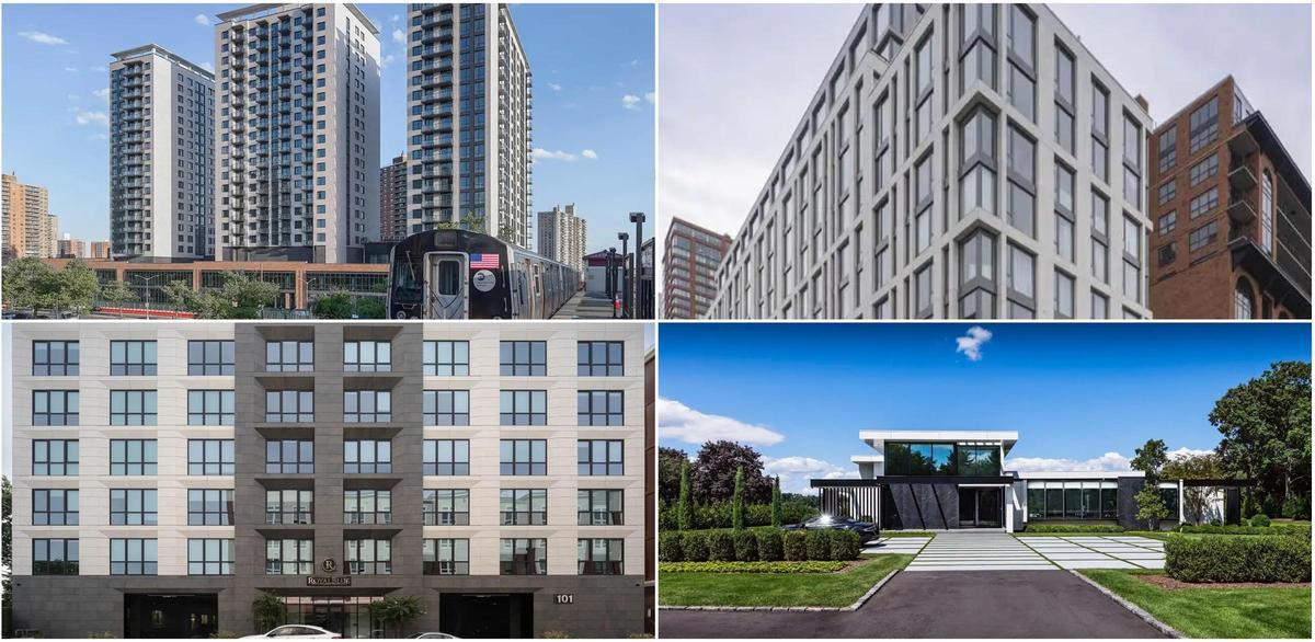 Ejemplos de fachas ventiladas de Porcelanosa en Estados Unidos.