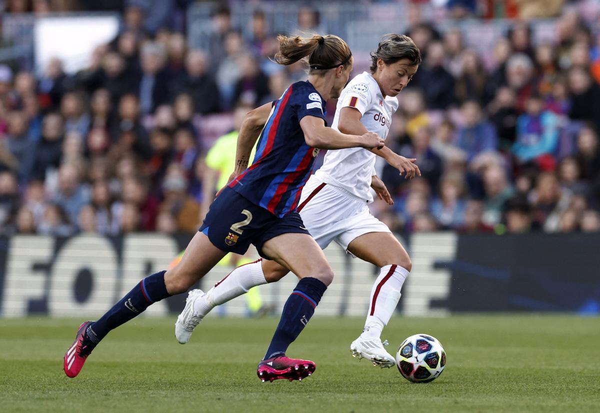 Irene Paredes, jugadora del Barça y de la selección española, durante un partido de Champions.