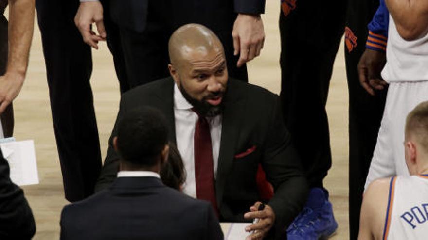 Derek Fisher, en su etapa como técnico de los Knicks.