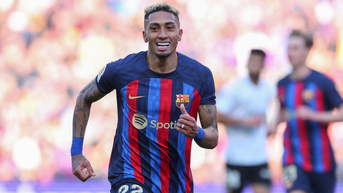 Raphinha, autor del gol de la victoria del FC Barcelona sobre el Valencia el pasado domingo en el Spotify Camp Nou