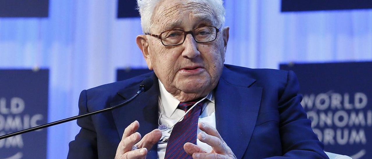 Henry Kissinger, durante una intervención en el Foro Económico Mundial de Davos, en el año 2013.