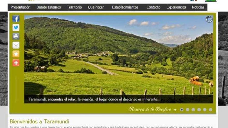 Captura de la nueva página web de Taramundi.