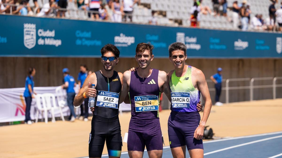 Podio del 1.500 masculino.