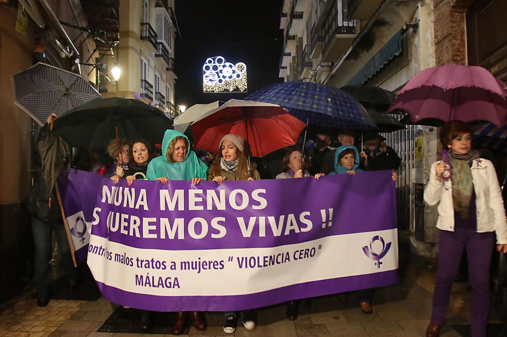 Manifestación en contra de la violencia de género en Málaga