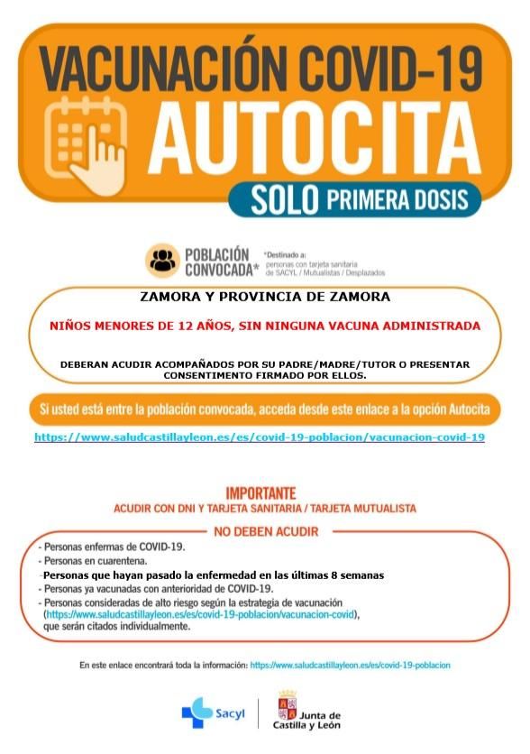 Cartel de vacunación en Zamora.