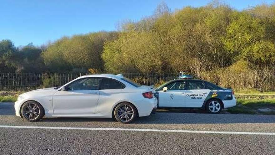 El BMW 235 de S. R. L., de O Porriño, pillado a 237 km/h. // GC