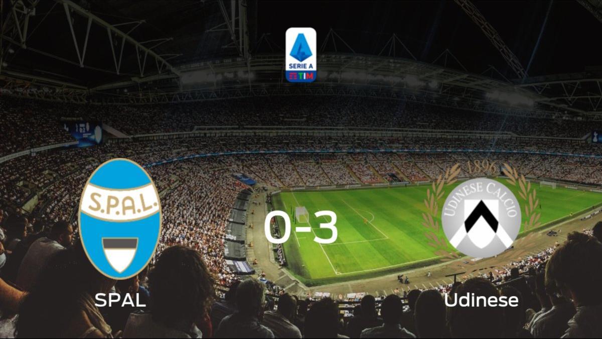 El Udinese golea 0-3 en el domicilio del SPAL