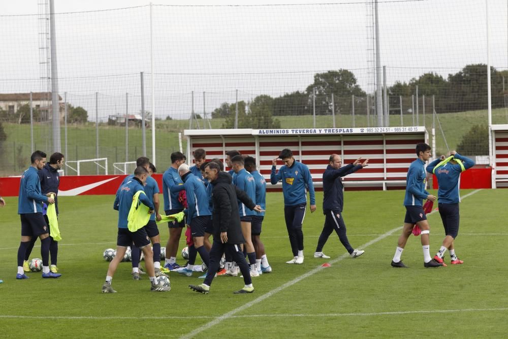 Entrenamiento del Sporting en Mareo.