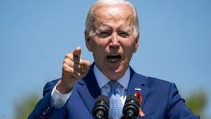 US President Joe Biden delivers remarks during an event to celebrate the passage of the Bipartisan Safer Communities Act