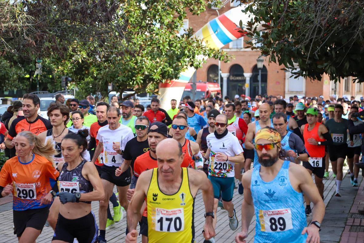 La salida desde la avenida de Huelva (Badajoz).