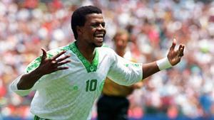 Saeed Al Owairan, ídolo de Arabia Saudí, celebrando su gol a Bélgica en el Mundial del 94