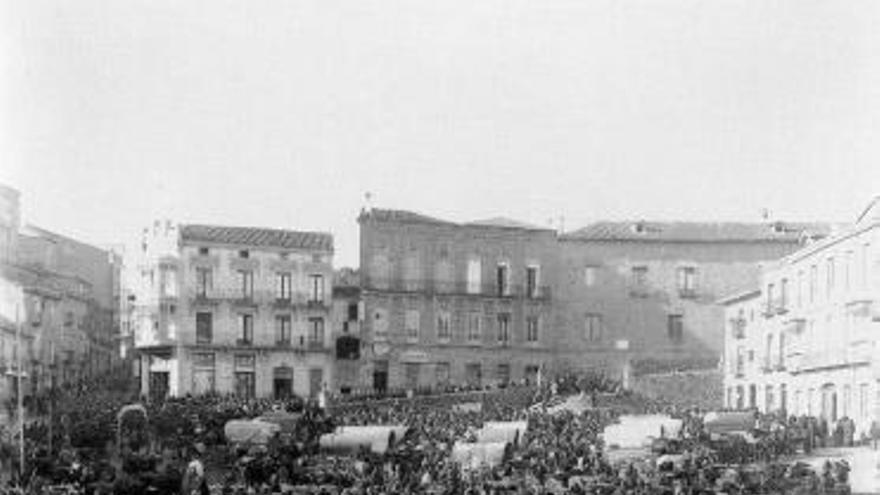 Plaza de los Bueyes (hoy plaza del Grano) en Benavente.