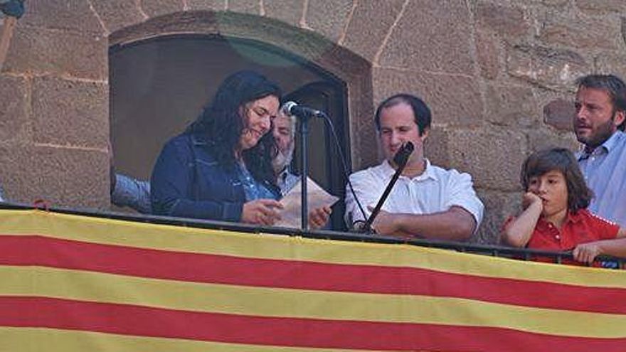 Gemma Farràs fent el pregó de la Festa Major de l&#039;Estany