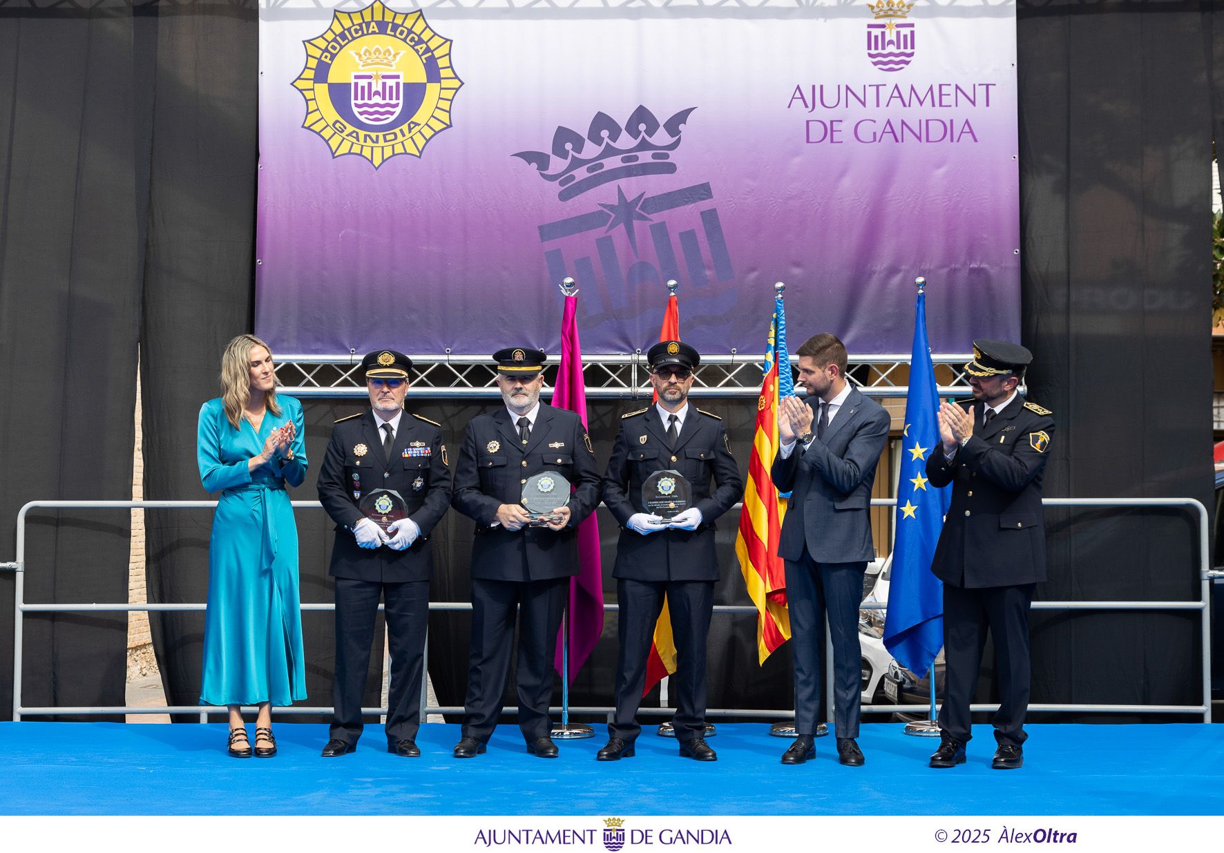 Acto del Dia de la Policía Local de Gandia y reconocimiento a los agentes
